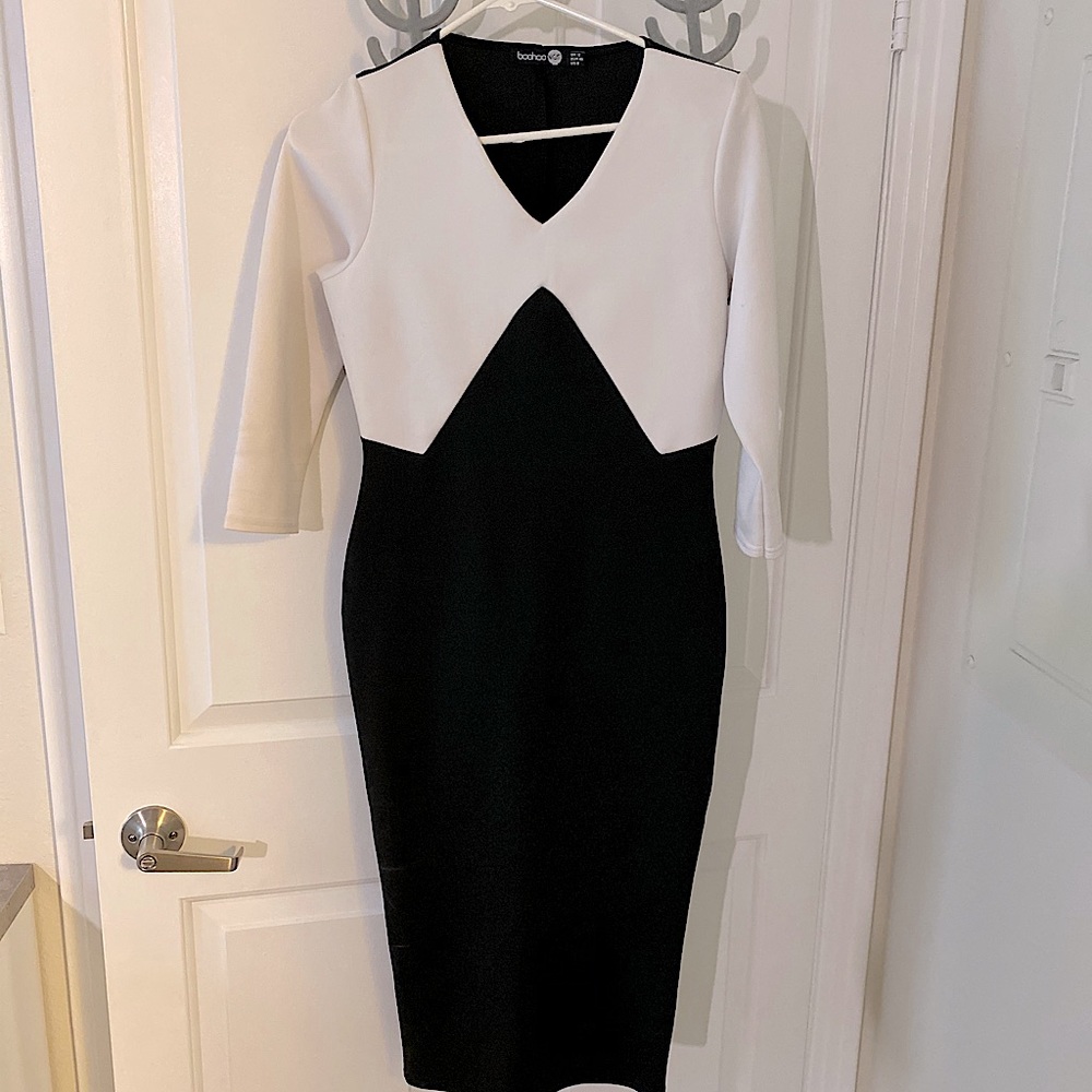 Black and White Body-con Dress